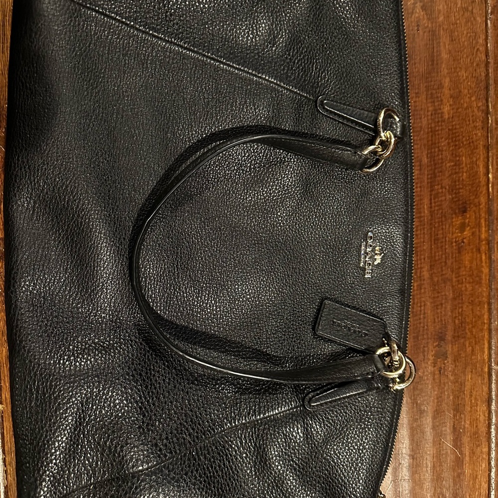 COACH Purse, black and gold.